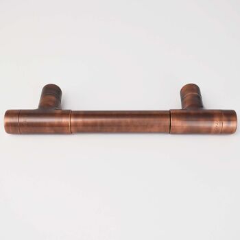 Aged Vintage Copper Pull Handle Thick Bodied, 3 of 5