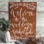 Personalised Welcome Wedding Wooden Sign, thumbnail 3 of 3