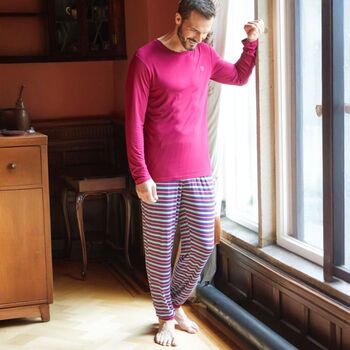 Men's Forest Berry' Bamboo Pyjama Set, 2 of 5