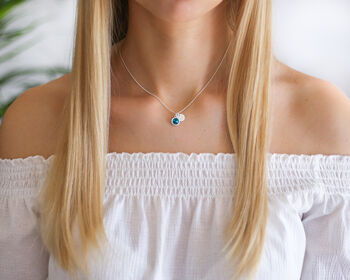 80th Birthday Gift For Women Birthstone And Initial Necklace, 2 of 10