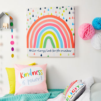 Children's Rainbow Personalised Canvas Print, 2 of 4
