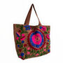 Embroidered Suzani Shoulder Bag In Brown, thumbnail 1 of 11