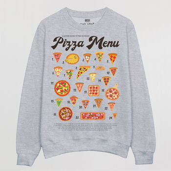 Pizza Menu Guide Women’s Graphic Sweatshirt, 3 of 3