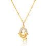 Gold Plated Q Initial Necklace With Mother Of Pearl, thumbnail 1 of 6