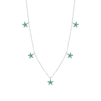 Green Star Sterling Silver Charm Necklace, 2 of 5