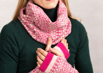 Soft Knitted Fair Isle Lambswool Snood, 11 of 12