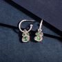 May Birthstone Emerald And Recycled Silver Hoops, thumbnail 2 of 5