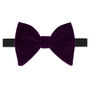 Mens Purple Oversized Velvet Bow Tie And Pocket Square, thumbnail 5 of 5