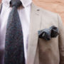 Mens Green And Purple Floral Slim Tie, thumbnail 3 of 7