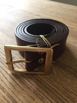 Dark Brown Leather Handmade Belt, 5 of 5