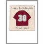 Personalised Football Shirt Birthday Card For Him, Any Age, thumbnail 8 of 12
