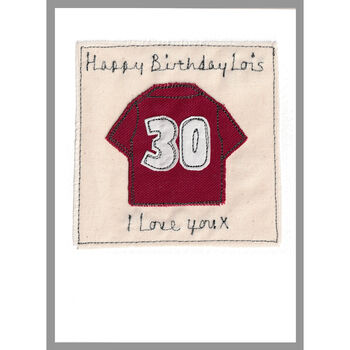 Personalised Football Shirt Birthday Card For Him, Any Age, 8 of 12