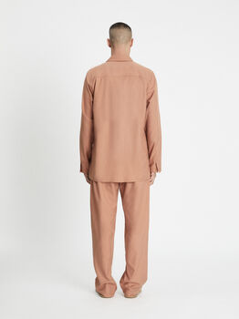 Terracotta Plain Tencel Unisex Loungewear Set, 3 of 3