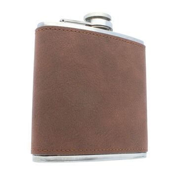 Personalised Soft Brown Leather Infinity Hip Flask By David-Louis Design