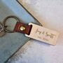 Personalised Couple Leather And Wood Keyring, thumbnail 1 of 4