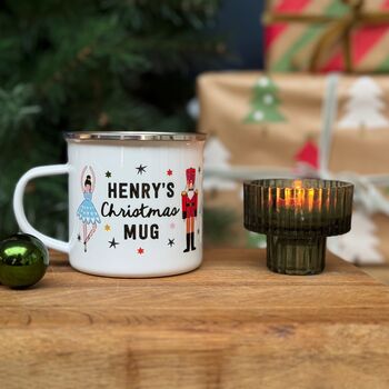 Christmas Enamel Mug With Nutcrackers And Ballerinas, 4 of 7