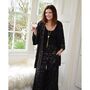 'Ziggy' Black And Gold Small Geo Print Viscose Palazzo Trousers, thumbnail 1 of 5