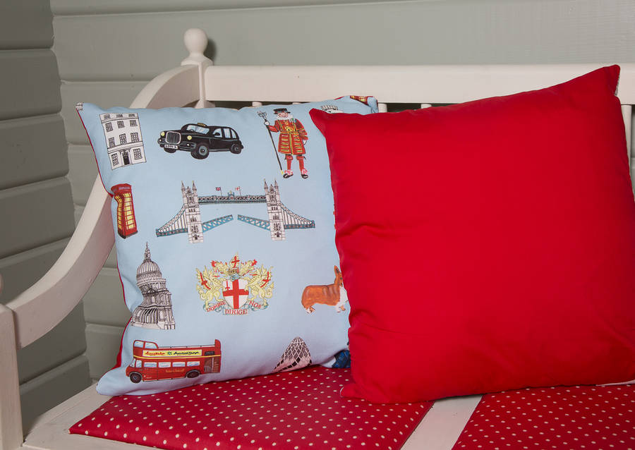 personalised london cushion by hidden lily