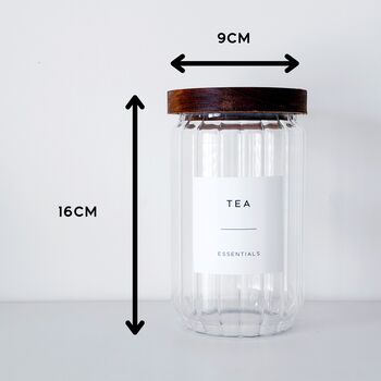 Tea, Coffee, Sugar Jars Set Of Three Ribbed Tall Jars, 10 of 12