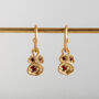 Garnet And Gold Vermeil Plated Pendant Hoops, thumbnail 1 of 7