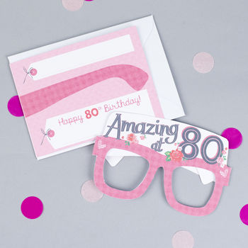 80th Birthday Card Glasses For Her, 2 of 3