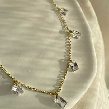 Baguette Diamond Station Necklace, 3 of 6