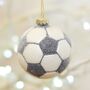 Glass Hanging Football Christmas Tree Decoration Gift, thumbnail 2 of 2