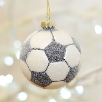 Glass Hanging Football Christmas Tree Decoration Gift, 2 of 2