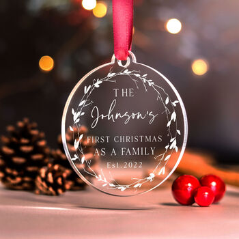 First Christmas As A Family Ornament Decoration, 7 of 11