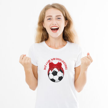 Just A Girl Who Like Football Adult Tshirt, 3 of 7