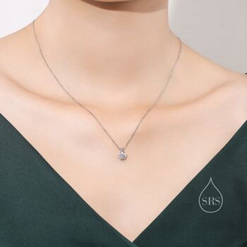 One Carat Moissanite Diamond Classic Single Stone Pendant Necklace, 2 of 10