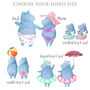 Personalised Hippo Family Art, thumbnail 2 of 7