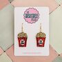 Popcorn Glitter Resin Earrings / Cinema Date Jewellery / Fun Carnival Accessory / Filmmaker Gift, thumbnail 1 of 5