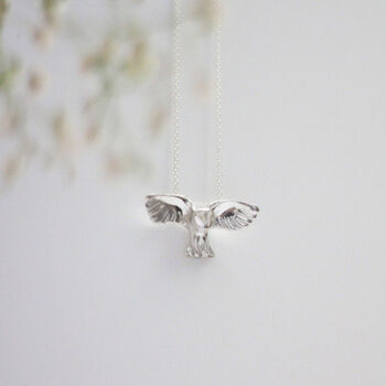 Barn Owl Pendant With Optional Personalisation, 10 of 10