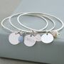 Personalised Sterling Silver Disc Charm Bangle, thumbnail 1 of 8