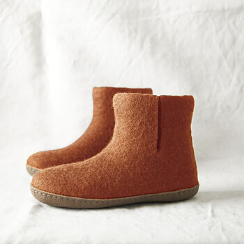 Fair Trade Handmade Felt Unisex Slipper Boot Suede Sole, 7 of 12