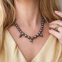 Heathered Peacock Silver Pearl Necklace, thumbnail 5 of 10