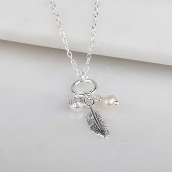 Falling Feather Silver Necklace, 3 of 5