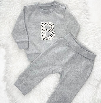 Baby And Kids Personalised Spotty Sweatshirt Jogger Set, 6 of 6