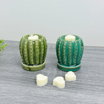 Green Cactus Wax Melt Burner And Wax Melt Gift Set, 7 of 8