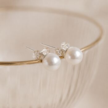 Swarovski Pearl Stud Earrings, 5 of 7