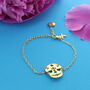 Gold Plated Sterling Silver Personalised Skull Bracelet, thumbnail 1 of 2