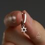 Pair Of Star Of David Huggie Hoop Earrings, thumbnail 1 of 10