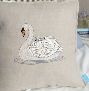Embroidered Swan Cushions, 3 of 9