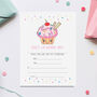 10 Cherry Cupcake Party Personalised Invitation, thumbnail 1 of 3