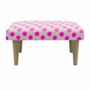 Hand Painted Upholstered Linen Square Footstool Polka Dot, thumbnail 10 of 12