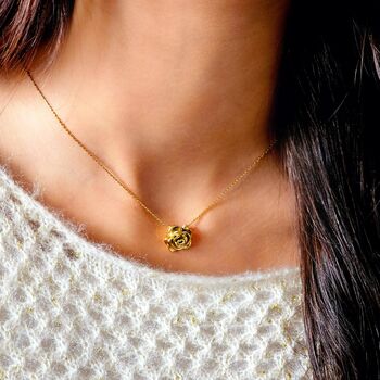 Rose Floral Dainty Chain Tarnishfree Pendant Necklace, 2 of 7