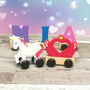 Unicorn Wooden Letter Name Train And Gift Bag, thumbnail 2 of 10