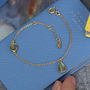 18ct Gold Plated Gemstone Charm Bracelet, thumbnail 9 of 10