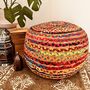 Rainbow Bohemian Chindi Footstool Pouffe, thumbnail 4 of 7